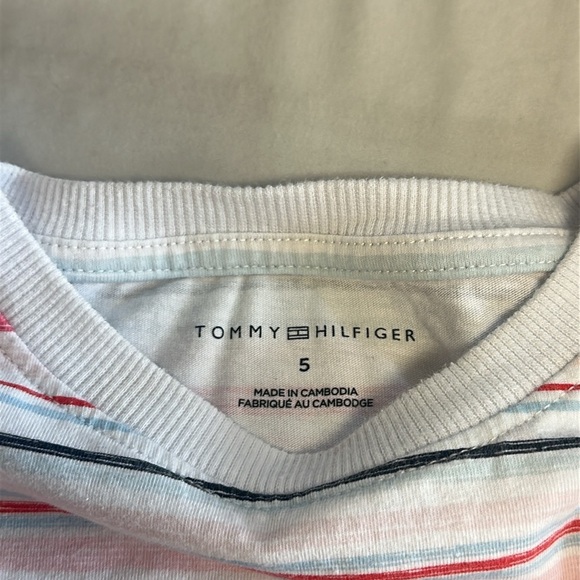 Tommy Hilfiger - Kids Striped Pink and White Top - Picture 2 of 3